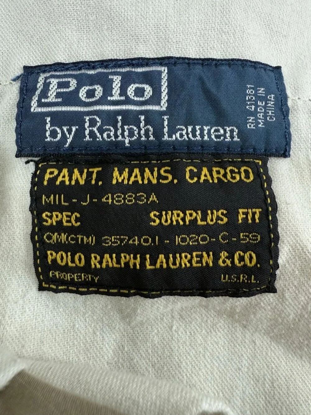 Polo Ralph Lauren Military Surplus Cargo Pants Sz 38x31 Paratrooper Tactical Y2K